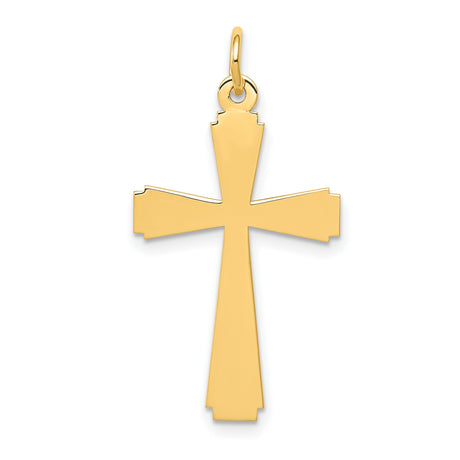 Latin Cross Charm Pendant in Real 14k Yellow Gold