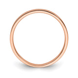 14k Rose Gold Flat, Lightweight wedding band ring alternate angle