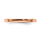14k Rose Gold Flat, Lightweight wedding band ring detail view