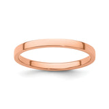 14k Rose Gold Flat, Lightweight wedding band ring