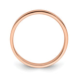 14k Rose Gold Flat, Lightweight wedding band ring alternate angle