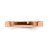 14k Rose Gold Flat, Lightweight wedding band ring detail view