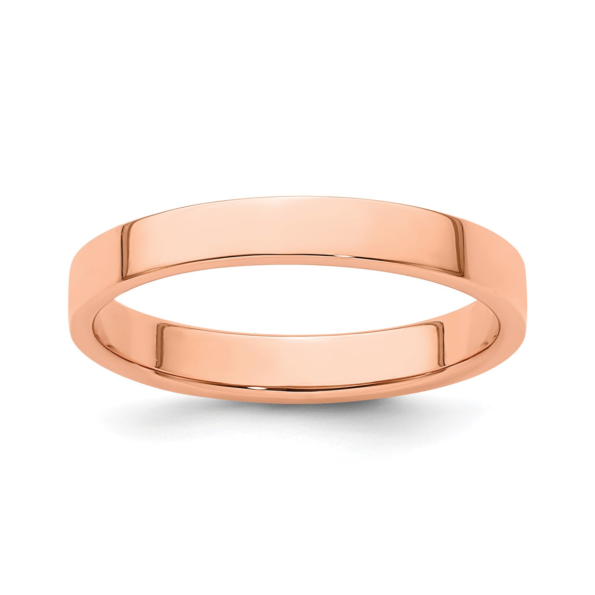 14k Rose Gold Flat, Lightweight wedding band ring