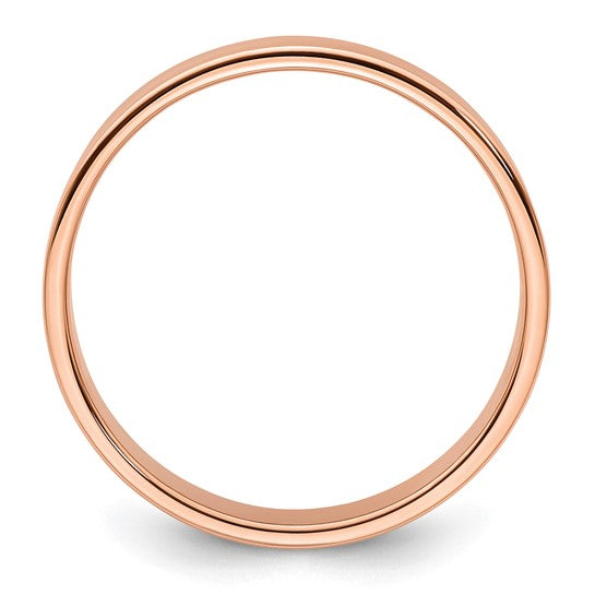 14K Rose Gold Flat Wedding Band Lightweight Solid 5mm Ring No Stone Modern Style