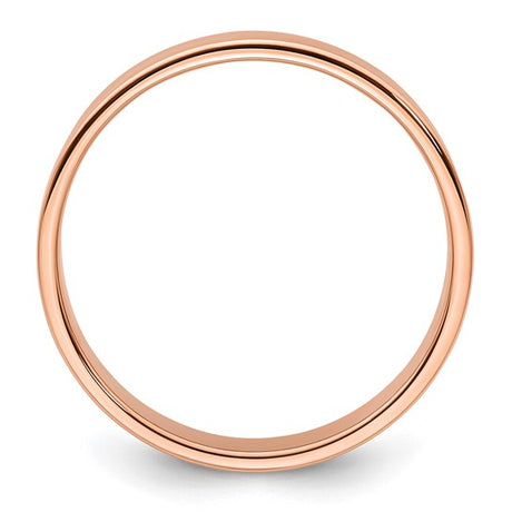 14K Rose Gold Flat Wedding Band Lightweight Solid 5mm Ring No Stone Modern Style