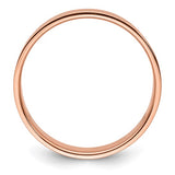 14K Rose Gold Flat Wedding Band 6mm Solid Lightweight Ring for Everyday Wear