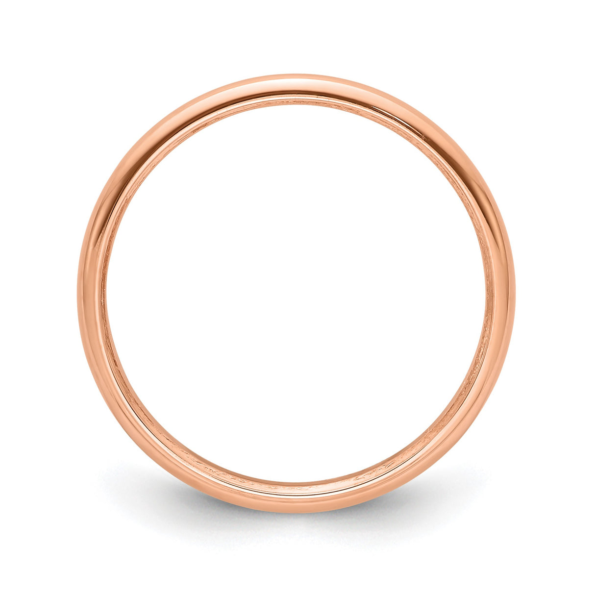 14k Rose Gold Domed wedding band ring alternate angle
