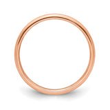 14k Rose Gold Domed wedding band ring alternate angle