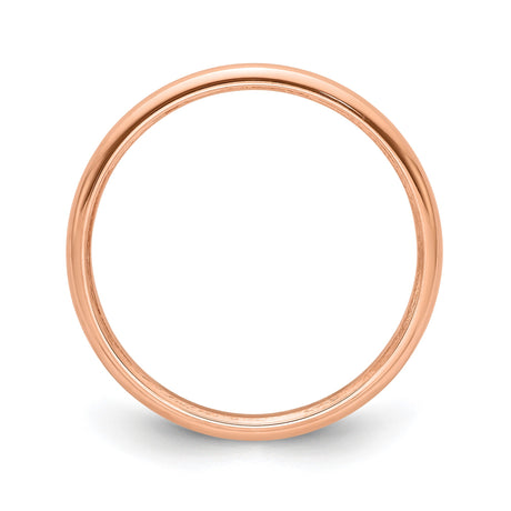 14k Rose Gold Domed wedding band ring alternate angle