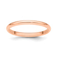 14k Rose Gold Domed wedding band ring