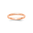 14k Rose Gold Domed wedding band ring