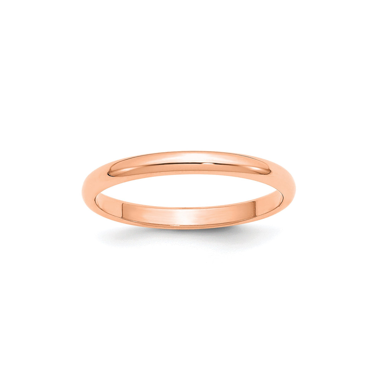 14k Rose Gold Domed wedding band ring