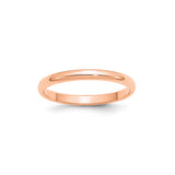 14k Rose Gold Domed wedding band ring