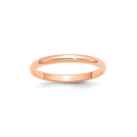 14k Rose Gold Domed wedding band ring