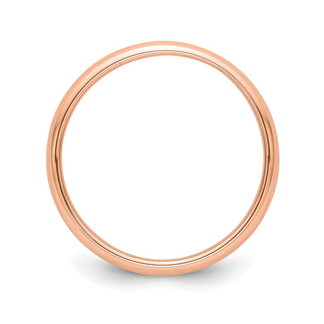 14k Rose Gold Domed wedding band ring alternate angle