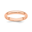 14k Rose Gold Domed wedding band ring
