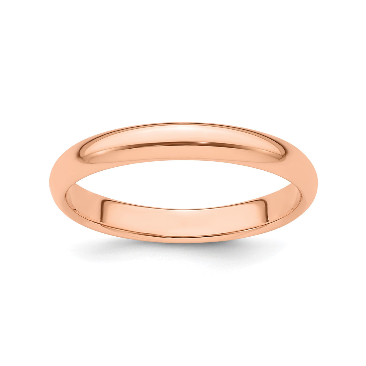 14k Rose Gold Domed wedding band ring