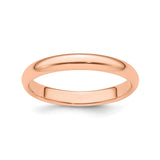 14k Rose Gold Domed wedding band ring