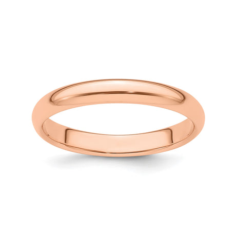 14k Rose Gold Domed wedding band ring