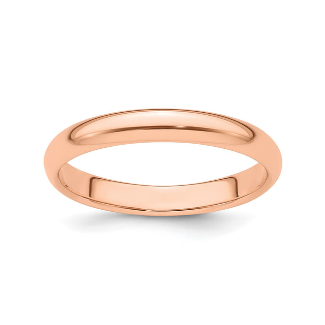 14k Rose Gold Domed wedding band ring