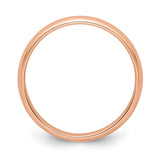 14k Rose Gold Domed wedding band ring alternate angle
