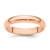 14k Rose Gold Domed wedding band ring