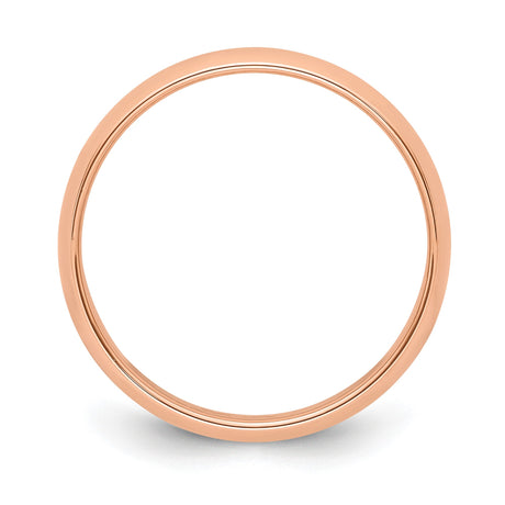 14k Rose Gold Domed wedding band ring alternate angle