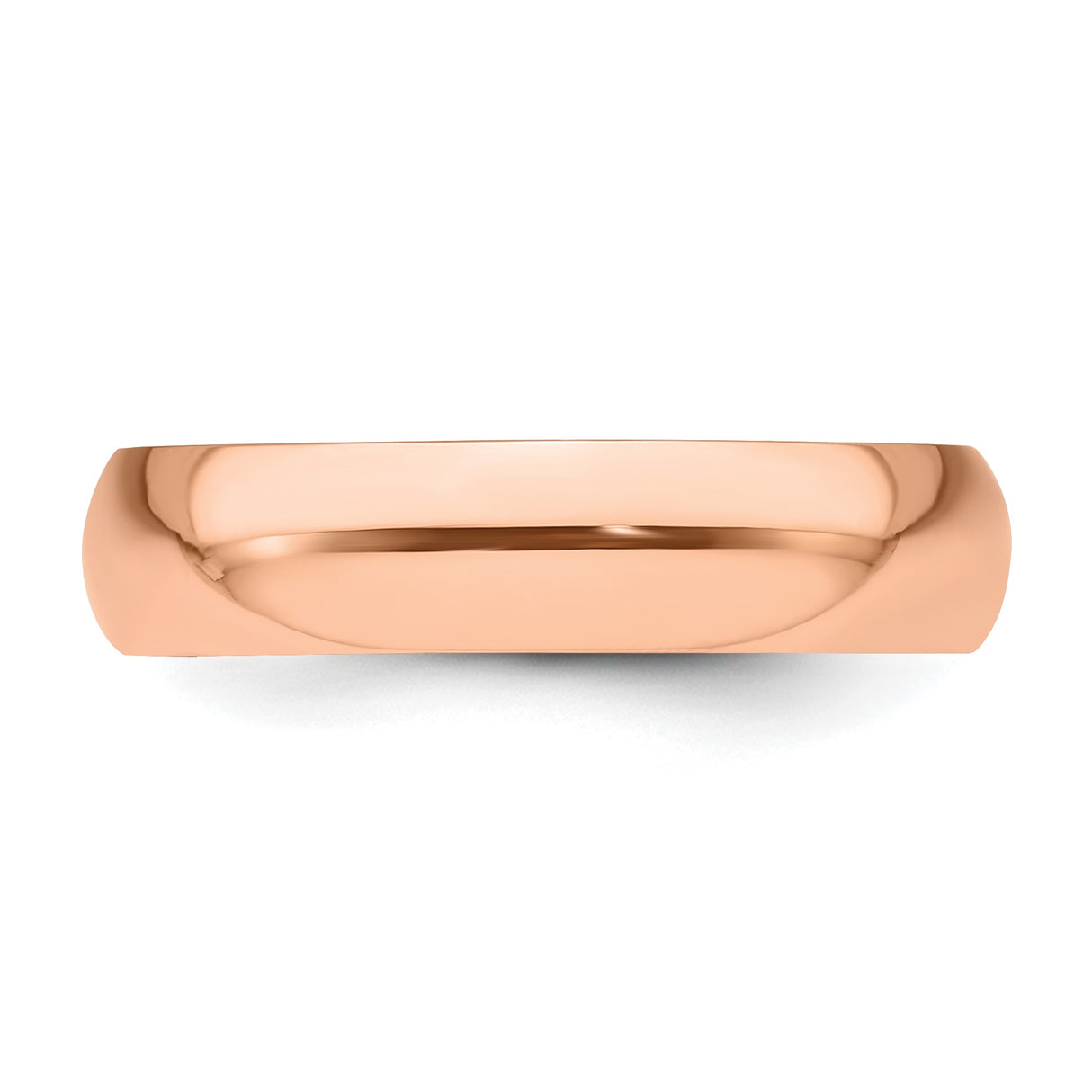14k Rose Gold Domed wedding band ring detail view