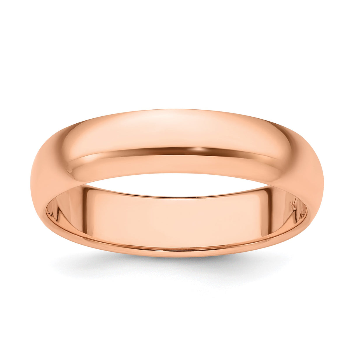 14k Rose Gold Domed wedding band ring