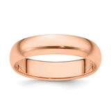 14k Rose Gold Domed wedding band ring