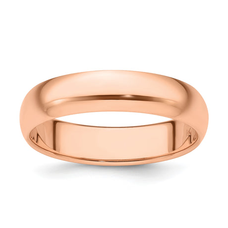 14k Rose Gold Domed wedding band ring