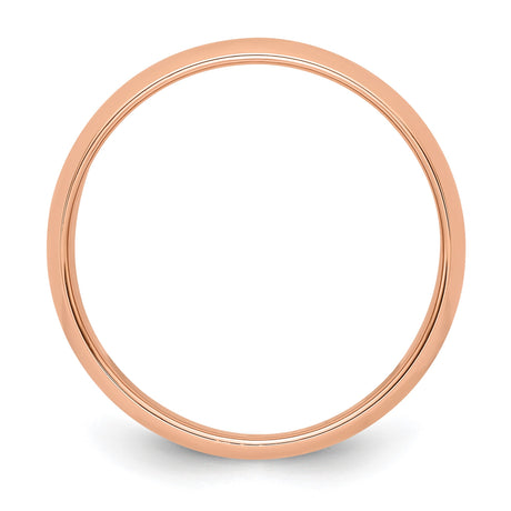 14k Rose Gold Domed wedding band ring alternate angle
