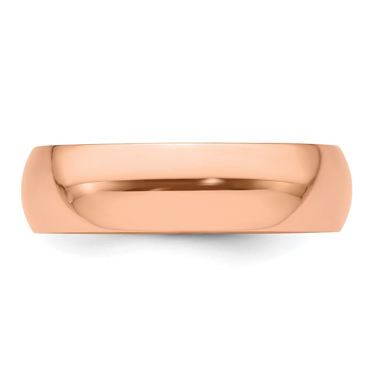 14k Rose Gold Domed wedding band ring detail view