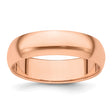 14k Rose Gold Domed wedding band ring