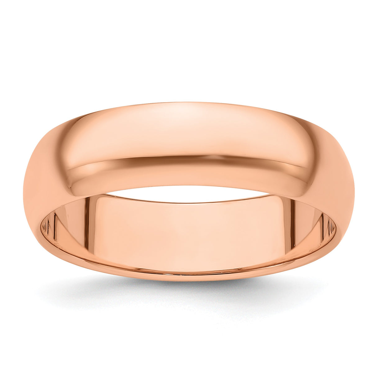 14k Rose Gold Domed wedding band ring