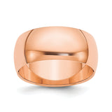 14k Rose Gold Domed wedding band ring