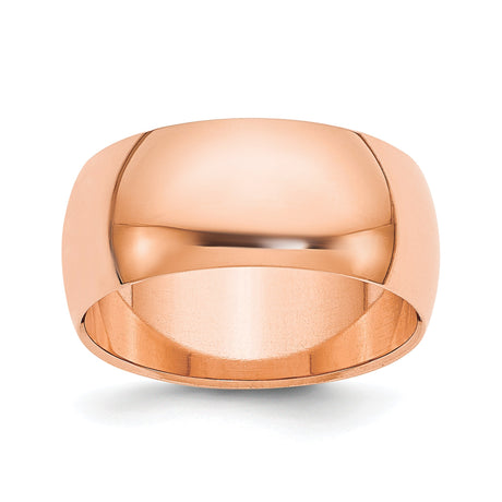 14k Rose Gold Domed wedding band ring
