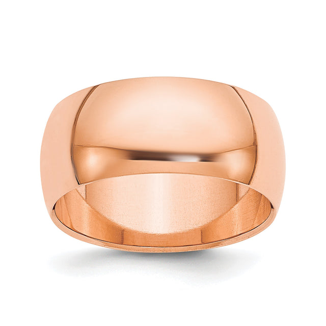 14k Rose Gold Domed wedding band ring