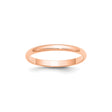 14k Rose Gold Domed, Lightweight wedding band ring
