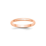 14k Rose Gold Domed, Lightweight wedding band ring