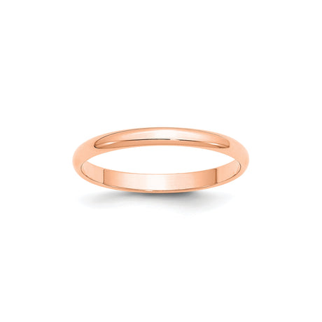14k Rose Gold Domed, Lightweight wedding band ring