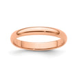 14k Rose Gold Domed, Lightweight wedding band ring
