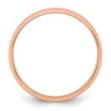 14K Rose Gold Solid Half-Round Domed Wedding Band No Stone, Lightweight 5mm Ring
