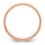 14K Rose Gold Domed Half Round Wedding Band No Stone Lightweight 7mm Wide