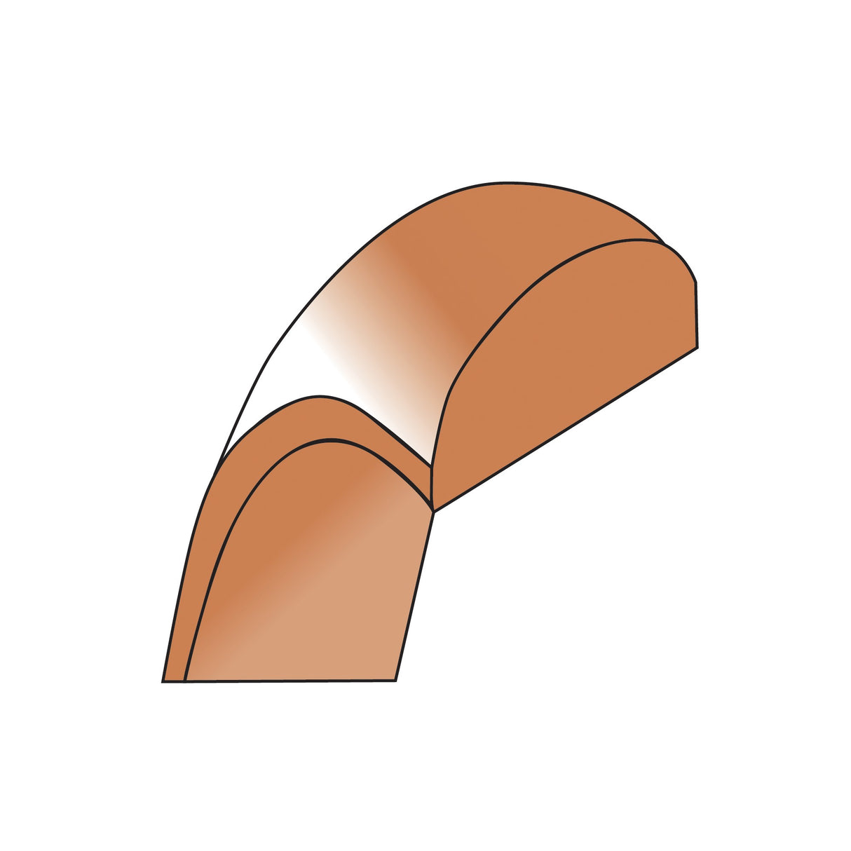 10k Rose Gold Domed, Lightweight wedding band ring detail view