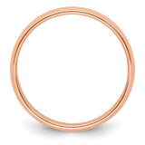 14K Rose Gold Milgrain Half-Round Domed Solid Wedding Band With No Stone 5 mm