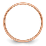 14K Rose Gold Milgrain Half-Round 6mm Wedding Band Solid Ring