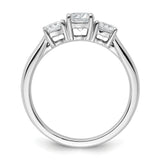 Lab Grown Diamond VS DEF 1 ct Complete 3 Stone Band Charm Pendant in Real 14k White Gold