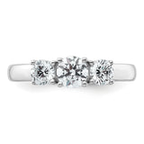 Lab Grown Diamond VS DEF 1 ct Complete 3 Stone Band Charm Pendant in Real 14k White Gold