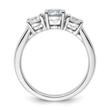 Lab Grown Diamond VS DEF 1 1/2 ct 3 Stone Band Charm Pendant in Real 14k White Gold